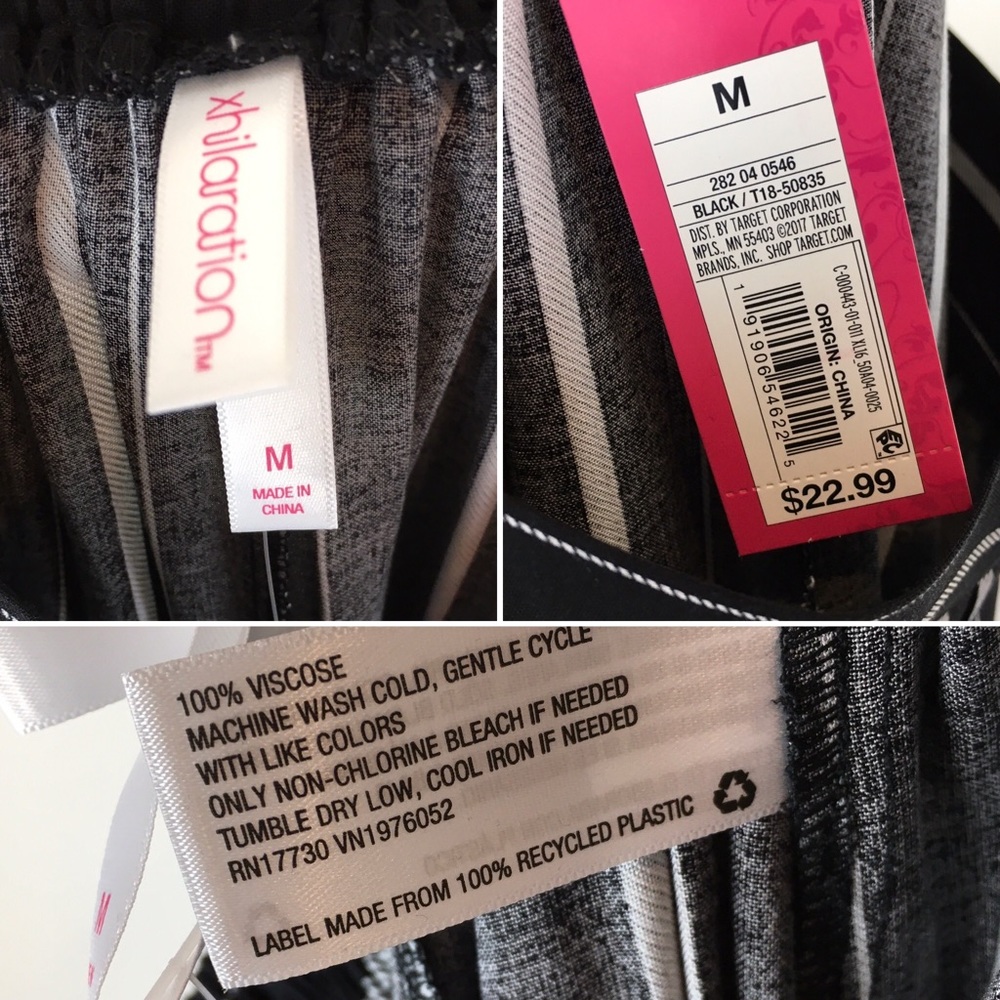 Xhilaration Palazzo Pants Black White M - Picture 8 of 8